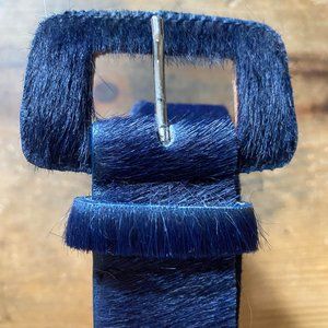 MARYAM NASSIR ZADEH Midnight Blue Pony Hair Belt M